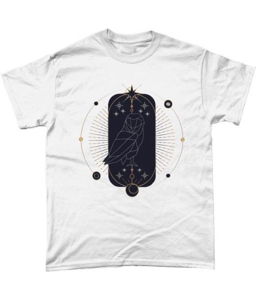 Moon Owl Minimal Lunar Style Graphic T Shirt