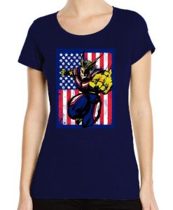 My Hero Academia All Might American Flag Smash Women's High Quality T-Shirt