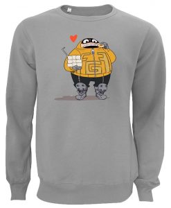 My Hero Academia Hero Fat Gum Donut Printed Unisex Gray Sweater