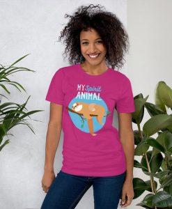 My Spirit Animal is a Sloth Pink Berry Short-Sleeve T-Shirt