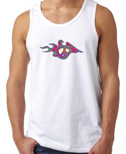 Peace Dove Sign Hippie Art Men's Cotton Trendy Printed White Tank Top