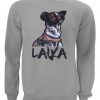 Rough Painted Laika First Space Dog Printed Unisex Gray Sweater