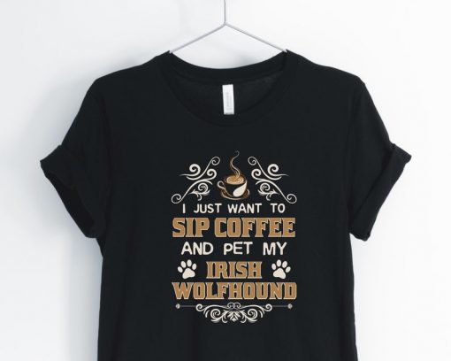 Sip Coffee And Pet Irish Wolfhound Unisex Shirt