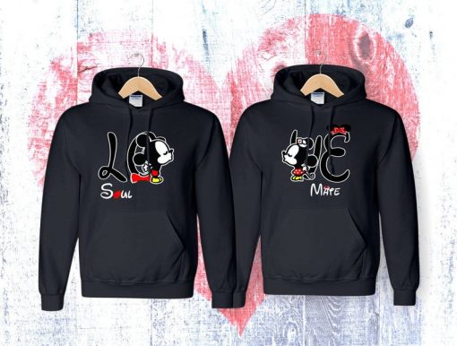 Soul Mate Micky Minnie Love matching couple hoodies