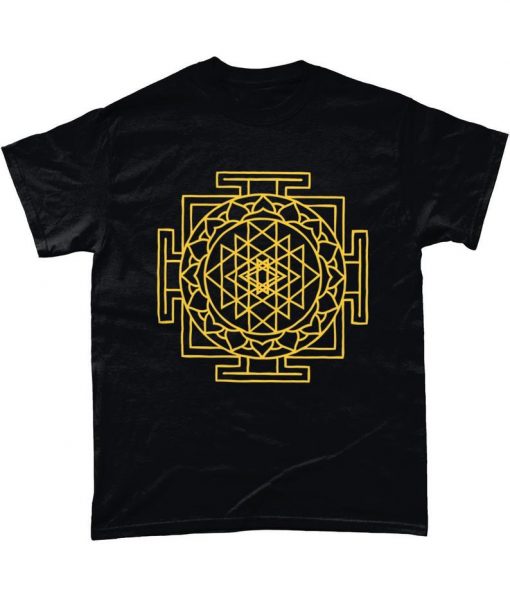 Sri Yantra Hindu Indian Navayoni Chakra Sacred Geometry T-Shirt