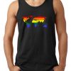 World Map Rainbow Pride Men's Cotton Trendy Printed Tank Top