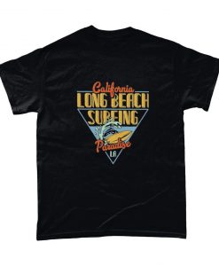 California Long Beach Surging Paradise LA Surfer Surfing T Shirt