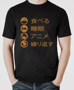 Funny Binge-Watch Eat Sleep Anime Repeat Gift T-Shirt