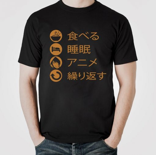 Funny Binge-Watch Eat Sleep Anime Repeat Gift T-Shirt