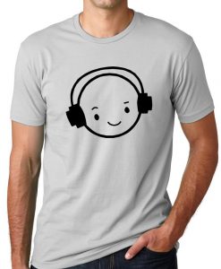 Happy Face DJ Funny smiley Face headphones T shirt