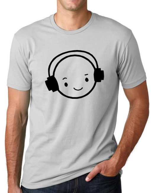 Happy Face DJ Funny smiley Face headphones T shirt