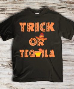 Trick or Tequila Funny Halloween T-shirt