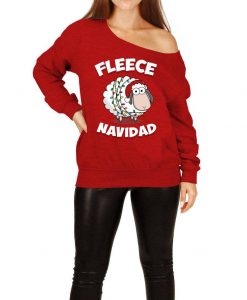 Jumper Feliz Navidad Off The Shoulder Slouchy Sweatshirt