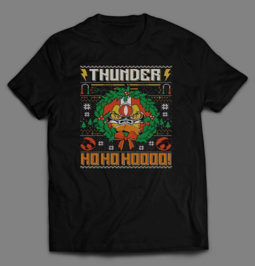 80's cartoon themed Thunder Hooooooo Christmas Custom Printed Full Front Unisex DTG High Quality T-Shirt