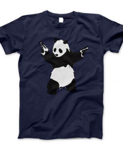 Banksy Pandamonium Armed Panda Artwork T-Shirt