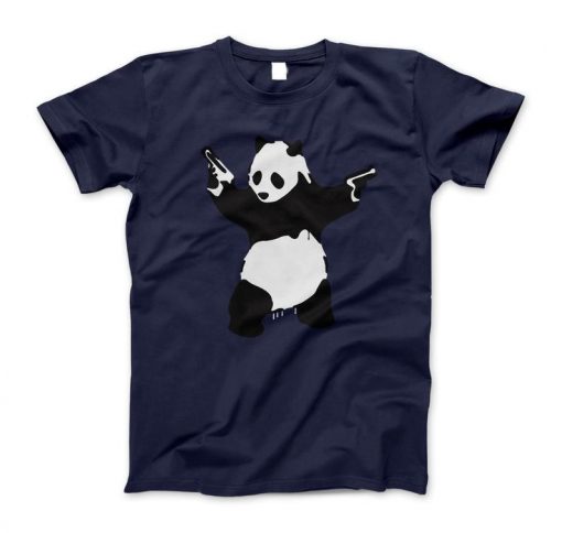 Banksy Pandamonium Armed Panda Artwork T-Shirt