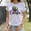 Beautiful Love Colombia National Flag Art Colors Heart Silhouette Unisex T-Shirt
