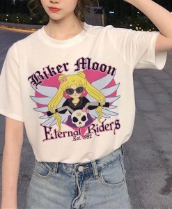 Biker moon unisex tshirt