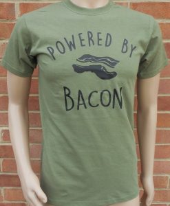 New POWERED by BACON t shirt