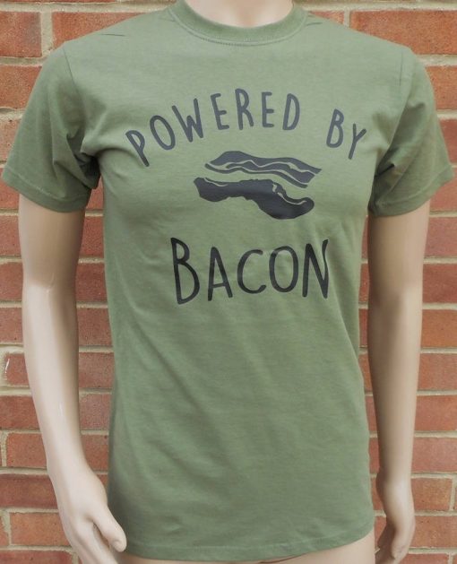 New POWERED by BACON t shirt