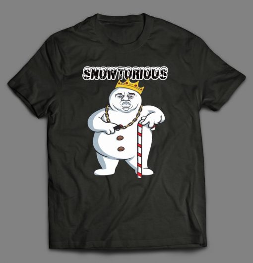 Snowtorious Biggie Smalls snowman Parody Christmas themed Custom Printed Full Front Unisex DTG High Quality T-Shirt