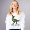 Merry Rex-Mas White Crewneck Sweatshirt