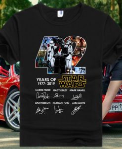 42 Years Of Star Wars 1977 2020 Films Signature T Shirt