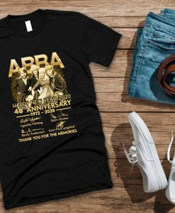 Abba 48th Anniversary 1972 - 2020 Happy New Year Abba band t-shirt t
