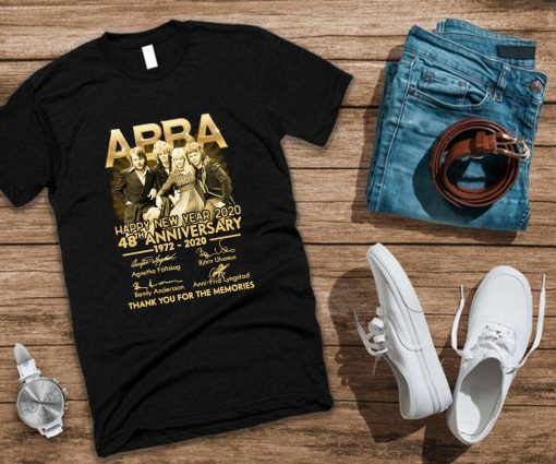 Abba 48th Anniversary 1972 - 2020 Happy New Year Abba band t-shirt t