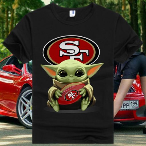 Baby Yoda hug San Francisco basketball Baby Niners Baby Yoda Star Wars T Shirt