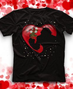 Bigfoot Heart Funny Valentines Day Men Love Sasquatch Gifts T-Shirt