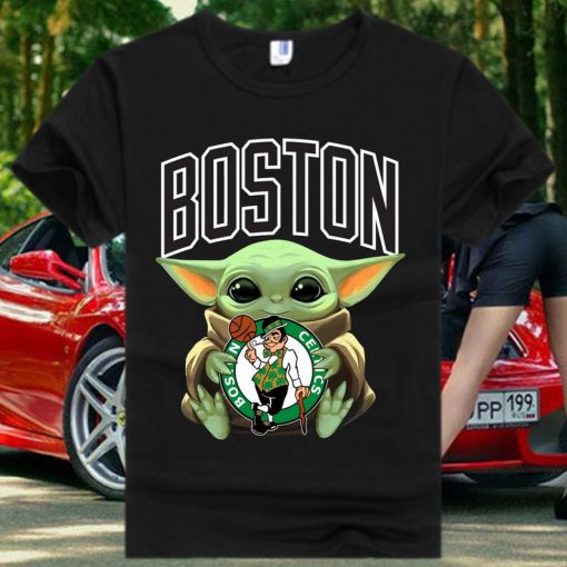 Boston Celtics Baby Yoda Star Wars T Shirt