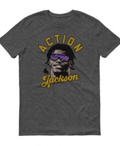 Lamar Jackson Action Jackson Baltimore Ravens Inspired Unisex T-Shirt