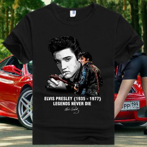 Legends Never Die Elvis Presley 1935 1977 Signature the King of Rock and Roll T Shirt