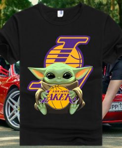 Los angeles Lakers Baby Yoda Star Wars T Shirt