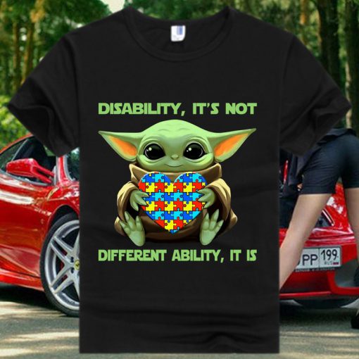 Star Wars Yoda,Baby Yoda Disability It's Not It's Differen Ability Baby Yoda Hug T Shirt