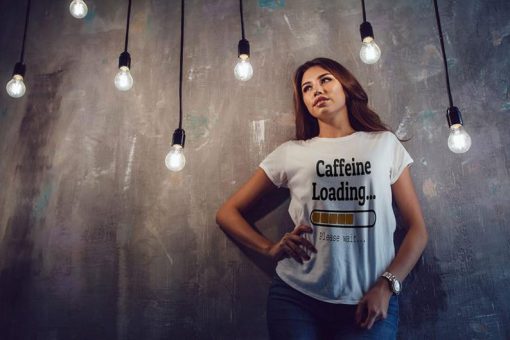 Caffeine loading cool funny t-shirt