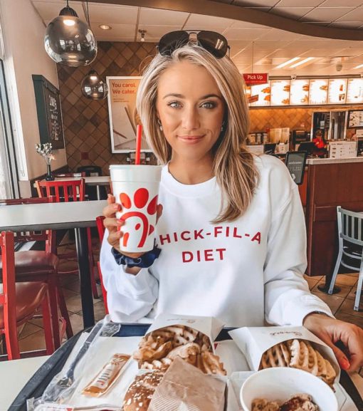 Funny Chick- Fil- A Diet Graphic Pullover Sweatshirt
