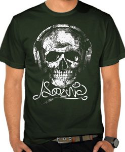 Skull Wearing Headphone t shirt