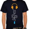 headphones music t shirt
