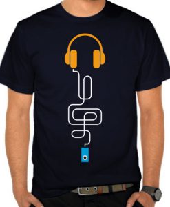 headphones music t shirt