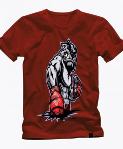 BOXER FIGHTER cool red t shirt