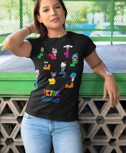 Hello Kitty And Tetris women T shirt