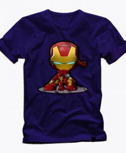 IRON MAN FUNKO PoP Head avengers movie awesome graphic blue t shirt