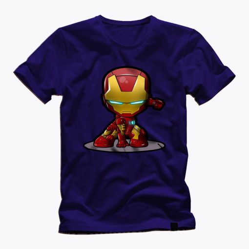 IRON MAN FUNKO PoP Head avengers movie awesome graphic blue t shirt