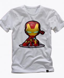 IRON MAN FUNKO PoP Head avengers movie awesome graphic white t shirt