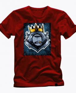 KING BEAR awesome grapic red t shirt