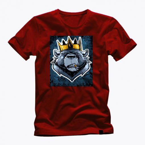 KING BEAR awesome grapic red t shirt