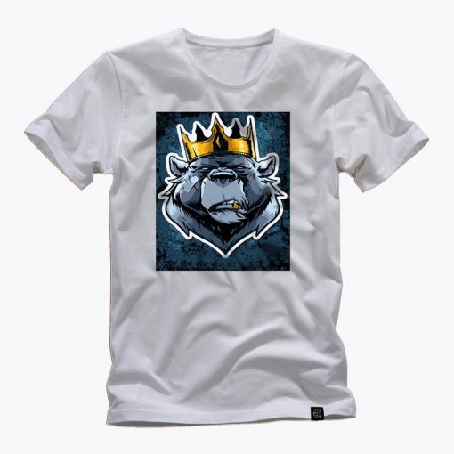 KING BEAR awesome grapic white t shirt