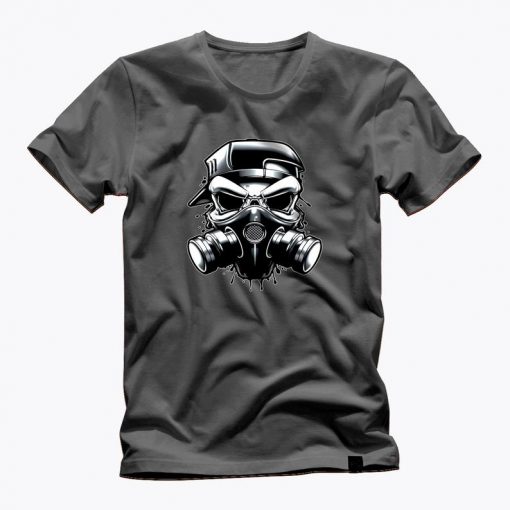 SKULL GRAFFITI ARTIST gas mask awesome graphic t shirt